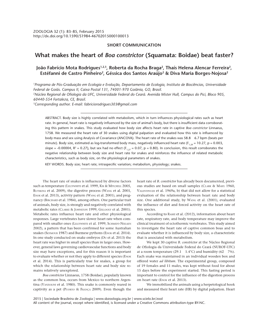 What Makes the Heart of Boa Constrictor (Squamata: Boidae) Beat Faster?