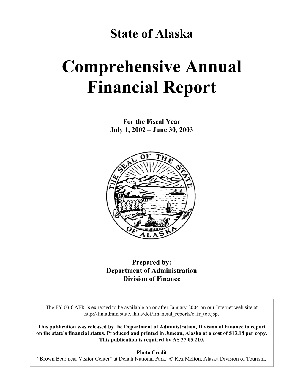 Comprehensive Annual Financial Report