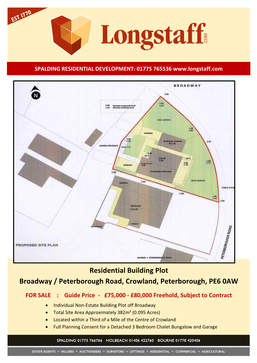 Residential Building Plot Broadway / Peterborough Road, Crowland, Peterborough, PE6 0AW
