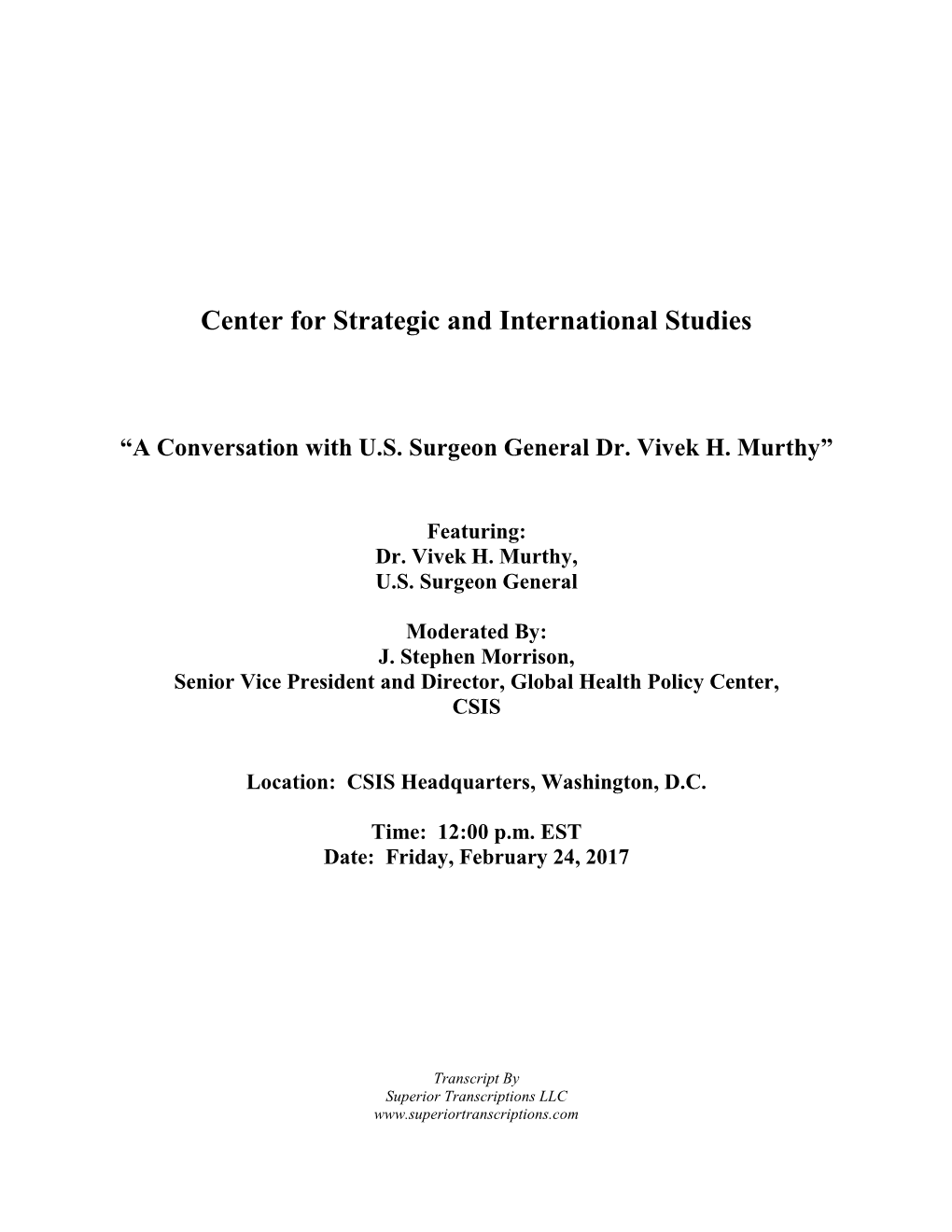 Center for Strategic and International Studies