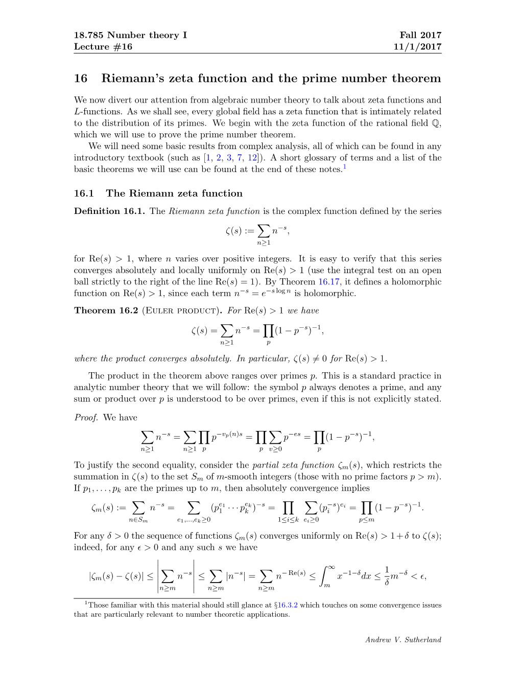 Riemann's Zeta Function and the Prime Number Theorem