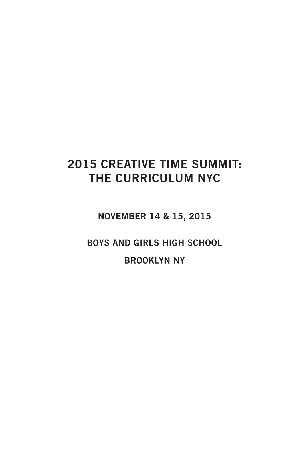 The Curriculum Nyc Program