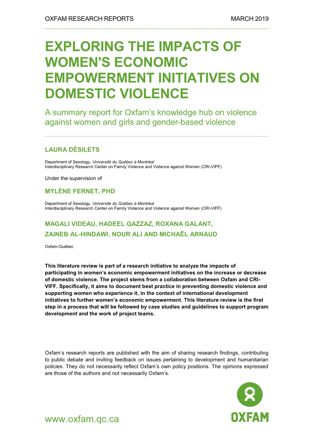 Exploring the Impacts of Women's Economic Empowerment Initiatives