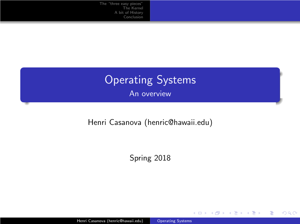 Operating Systems an Overview