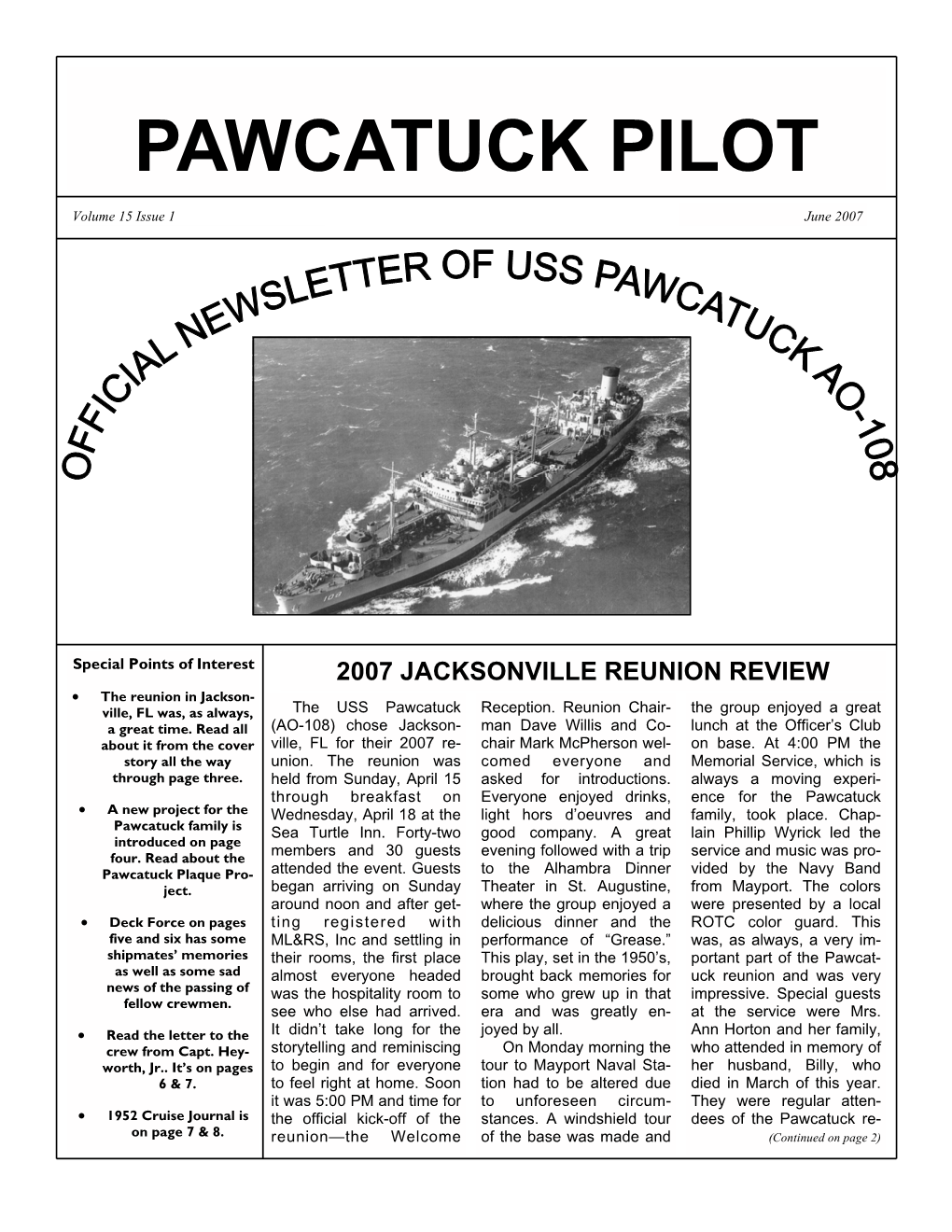 Pawcatuck Pilot Newsletter