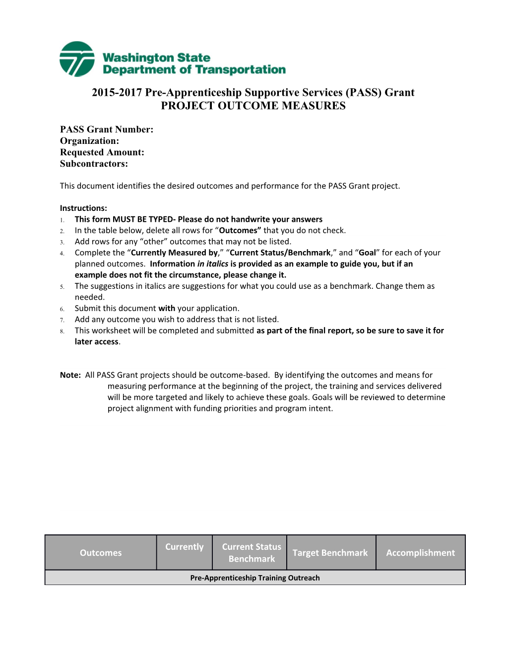 2015-2017 Pre-Apprenticeship Supportive Services (PASS) Grant s1