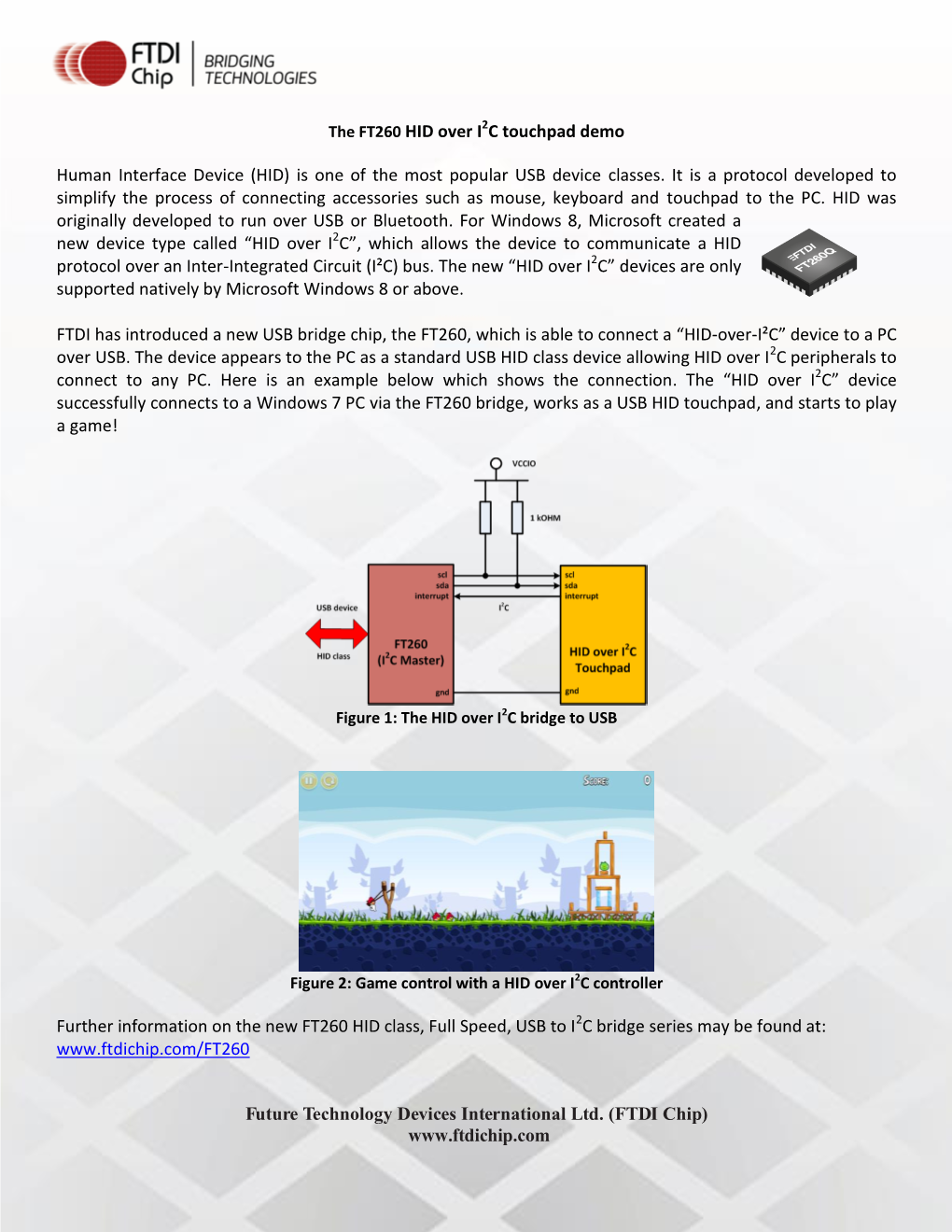 The FT260 HID Over I2C Touchpad Demo Human Interface Device