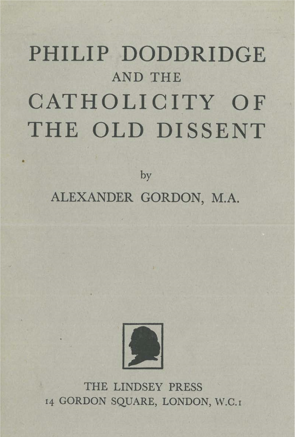 Philip Doddridge Th.E Old Dissent