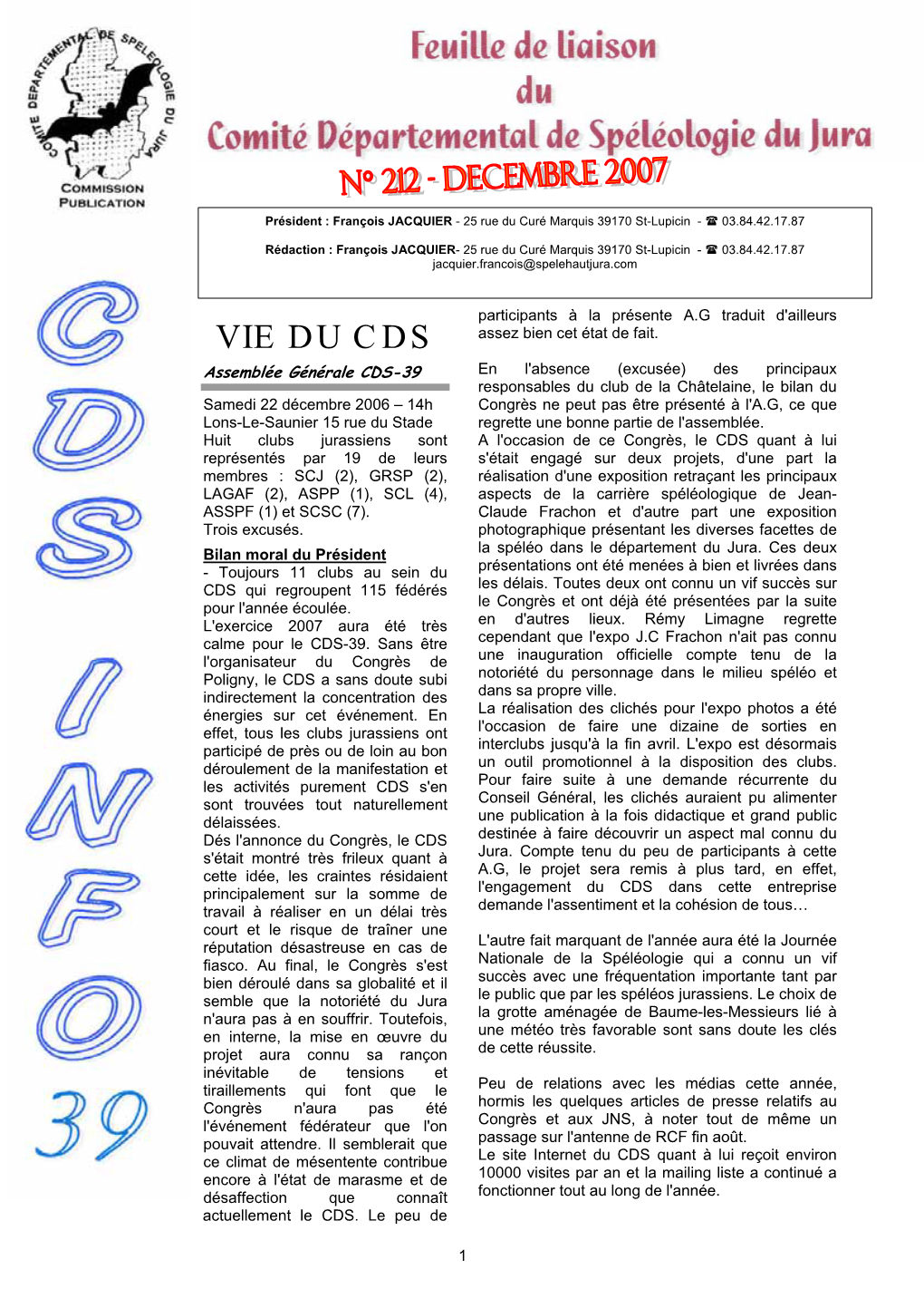 CDS-Info N°212 Décembre 2007