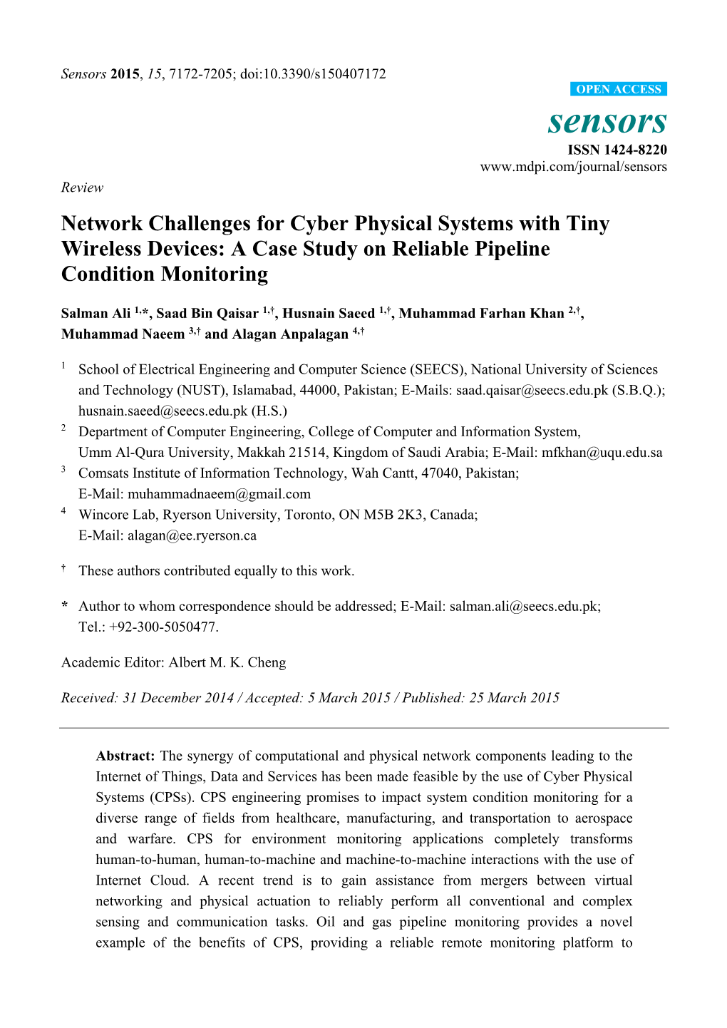 Network Challenges for Cyber Physical Systems with Tiny Wireless Devices: a Case Study on Reliable Pipeline Condition Monitoring