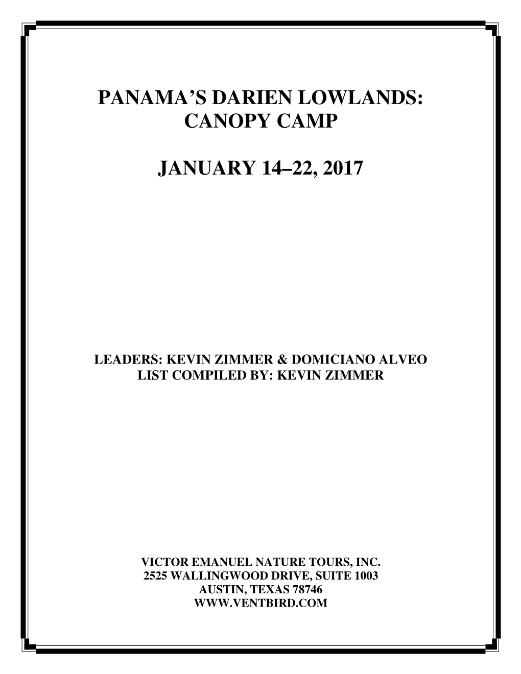 Panama's Darien Lowlands