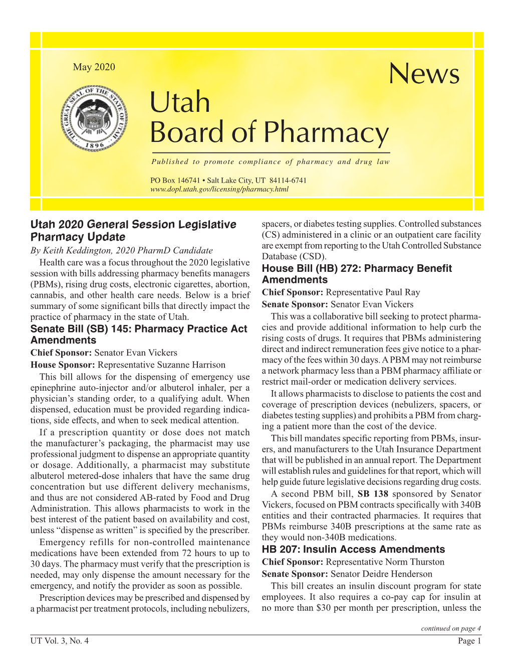 News Utah Board of Pharmacy