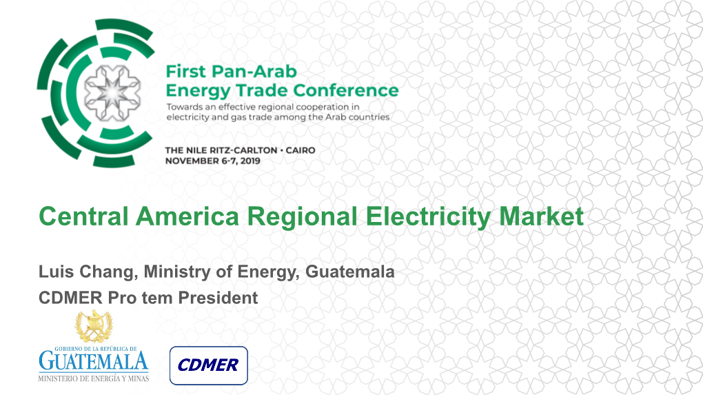 Central America Regional Electricity Market, Luis Chang