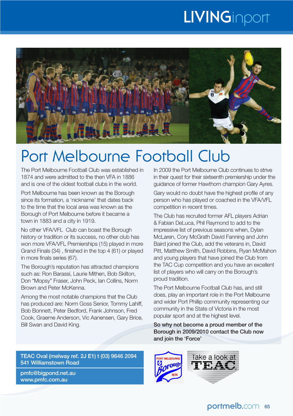 Livinginport Port Melbourne Football Club