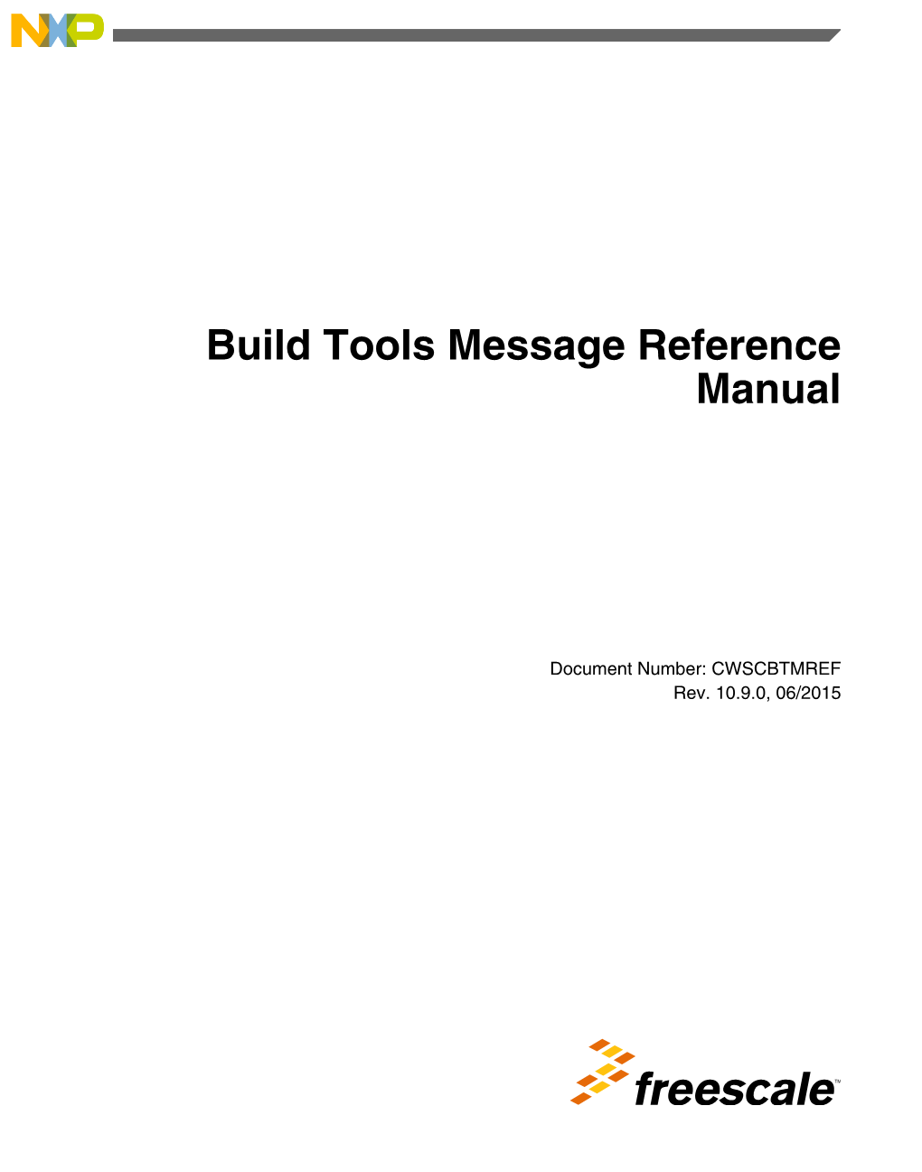 Build Tools Message Reference Manual