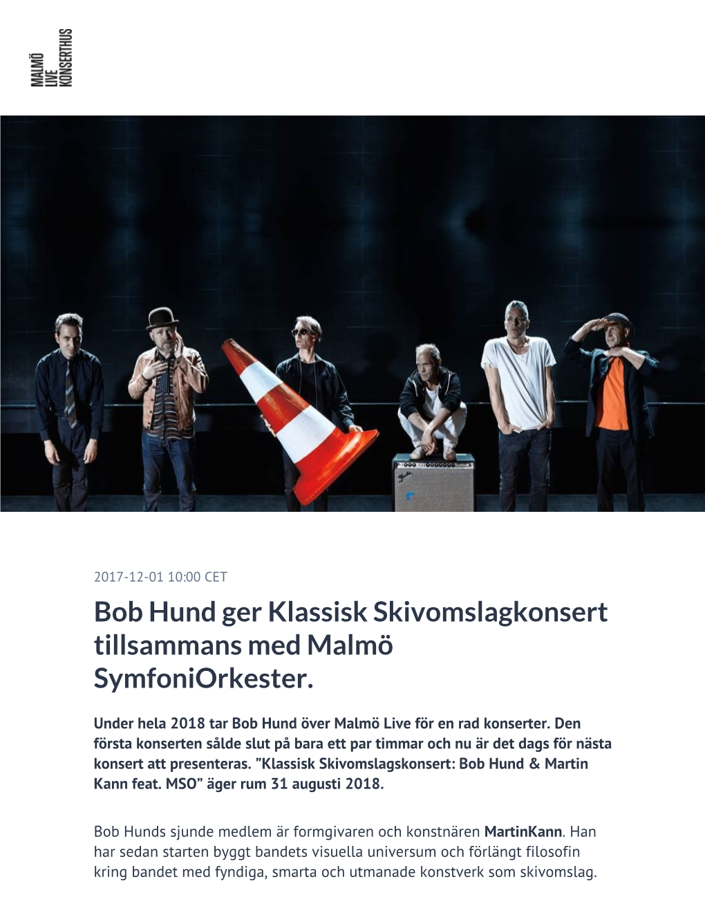 Bob Hund Ger Klassisk Skivomslagkonsert Tillsammans Med Malmö Symfoniorkester