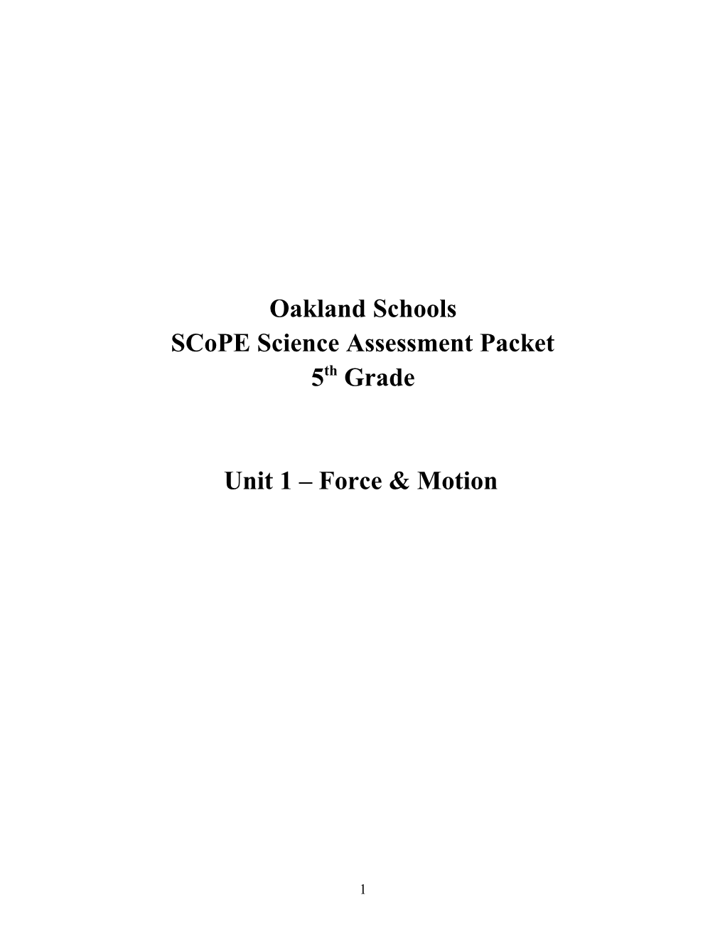 Scope Science Assessment Packet