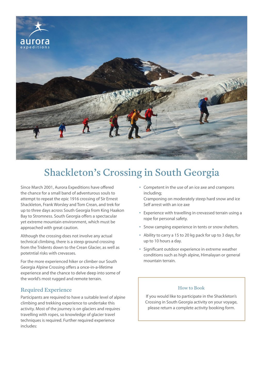 Shackleton's Crossing in South Georgia