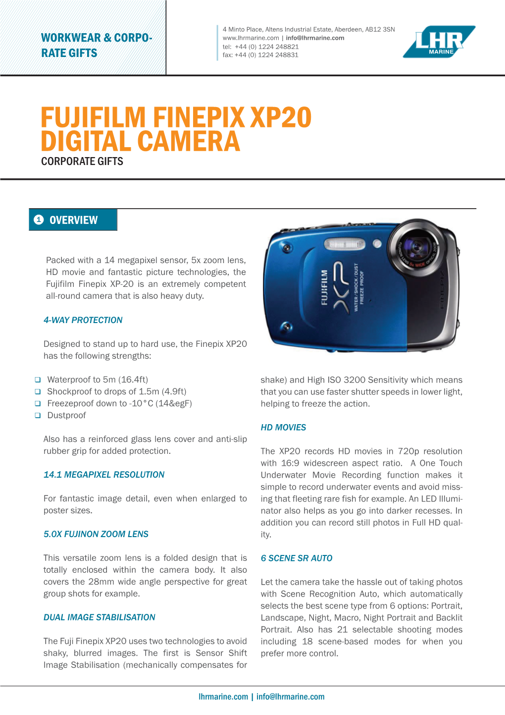 Fujifilm Finepix Xp20 Digital Camera Corporate Gifts