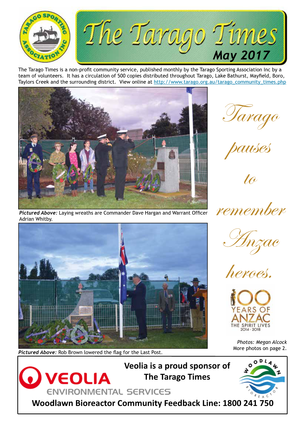 Tarago Pauses to Remember Anzac Heroes