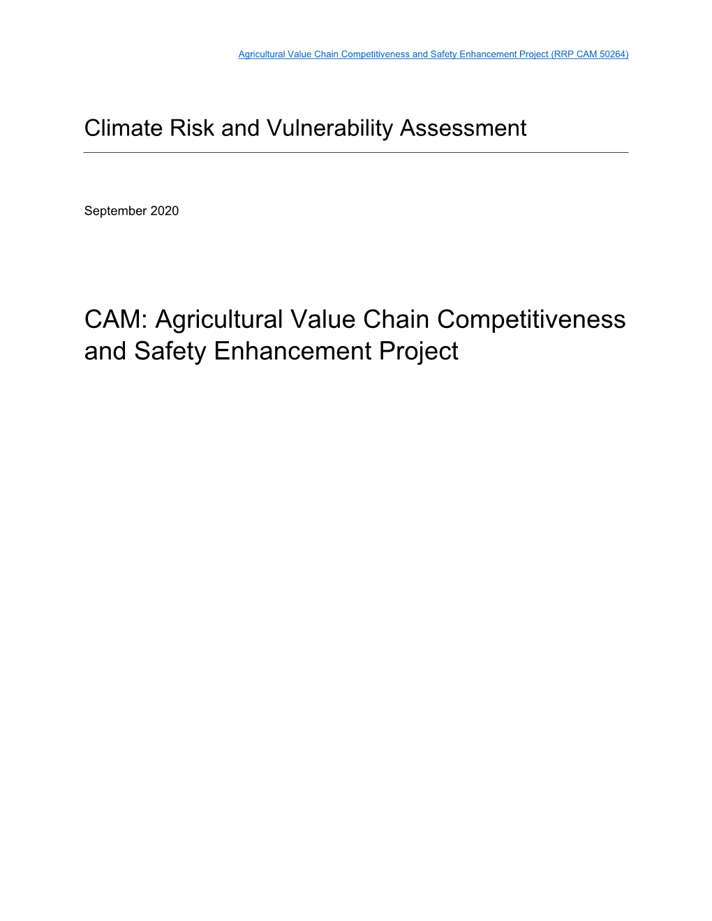 RRP: Climate Risk and Vulnerability Assessment