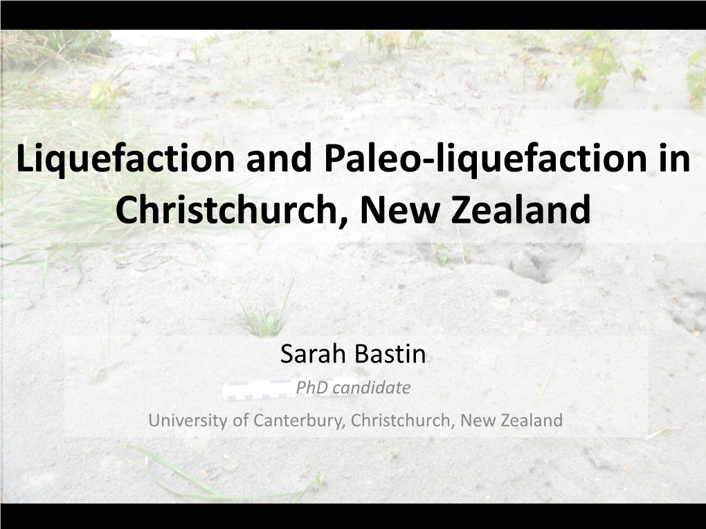 Paleoliquefaction in Christchurch, New Zealand