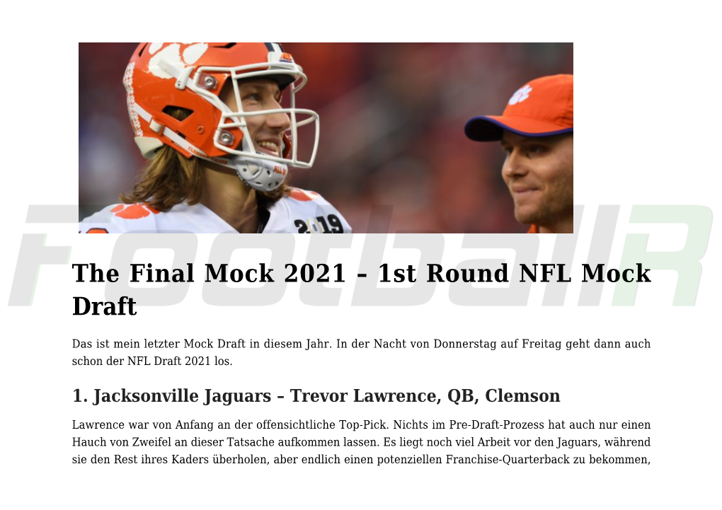 Picks Der 1St Round,NFL Mock Draft 2020