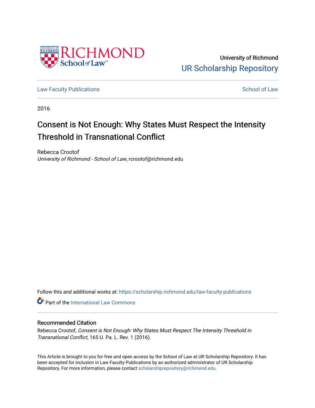 Why States Must Respect the Intensity Threshold in Transnational Conflict