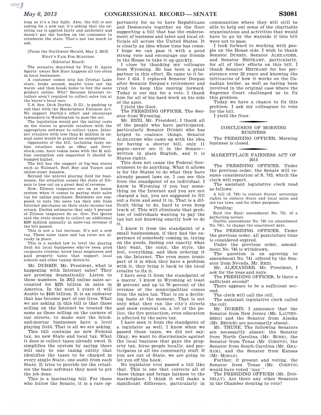 Congressional Record—Senate S3081