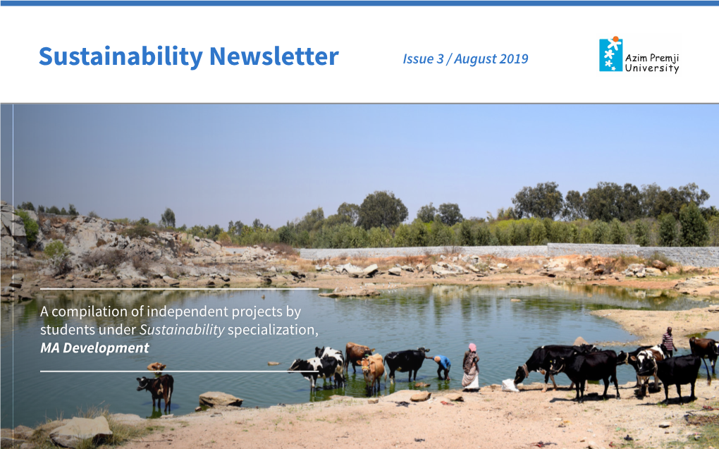 Sustainability Newsletter Issue 3 / August 2019