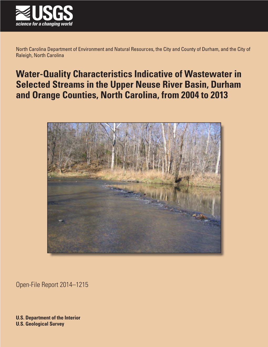 Water-Quality Characteristics Indicative of Wastewater in Selected Streams in the Upper Neuse River Basin, Durham and Orange