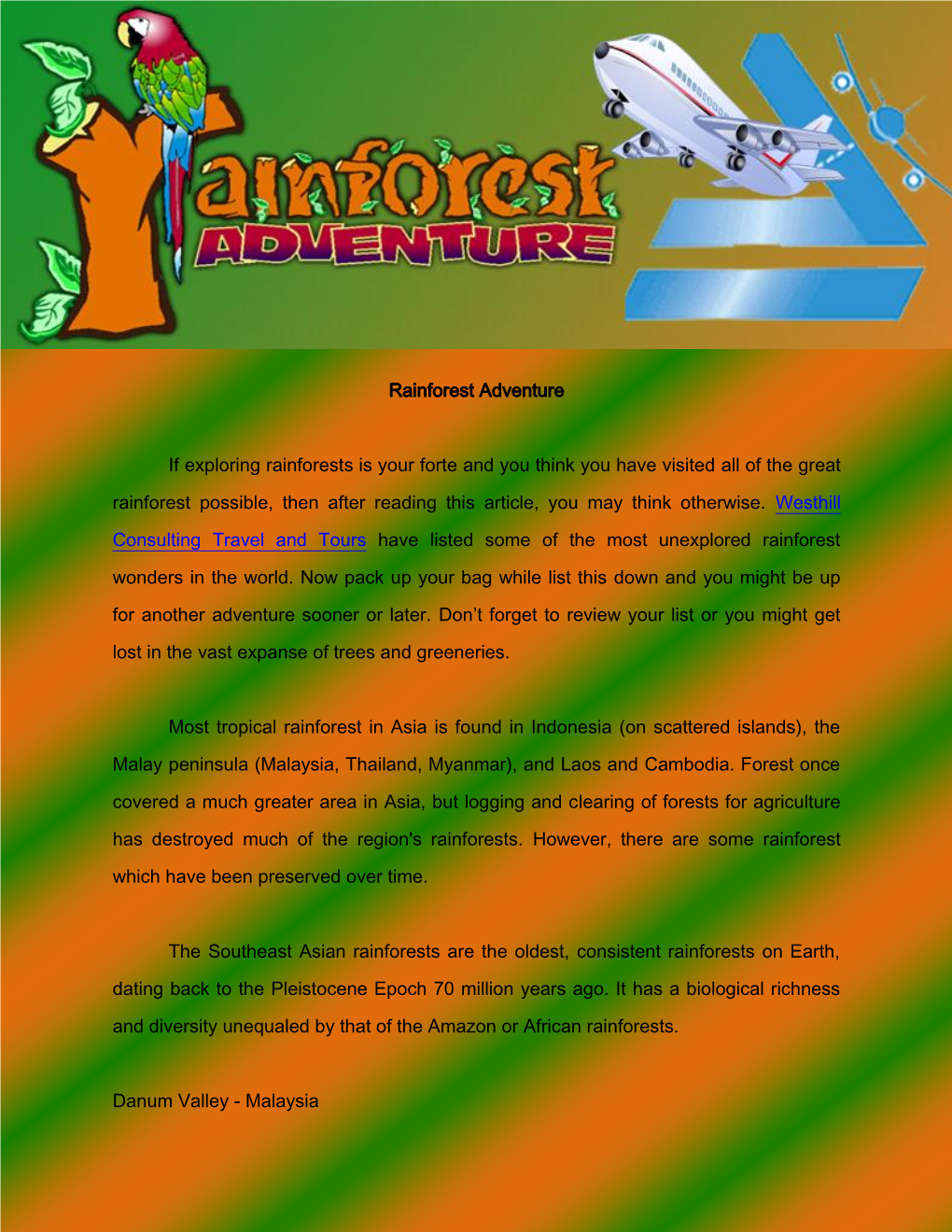 Rainforest Adventure If Exploring Rainforests Is Your Forte