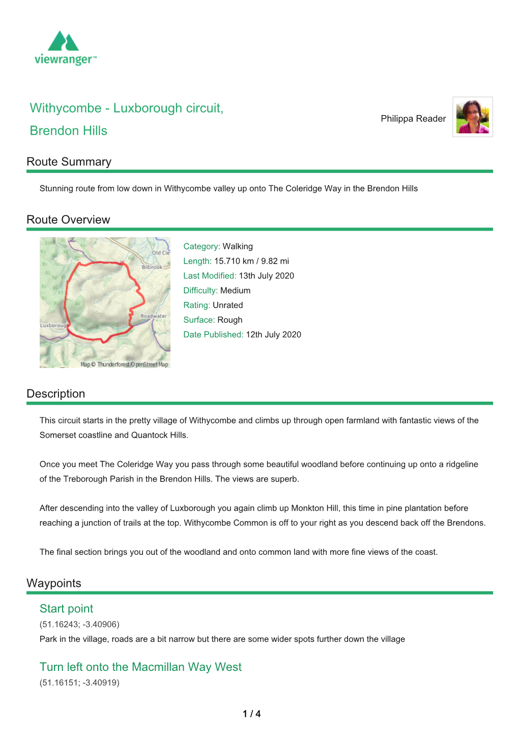 Withycombe – Luxborough Circuit