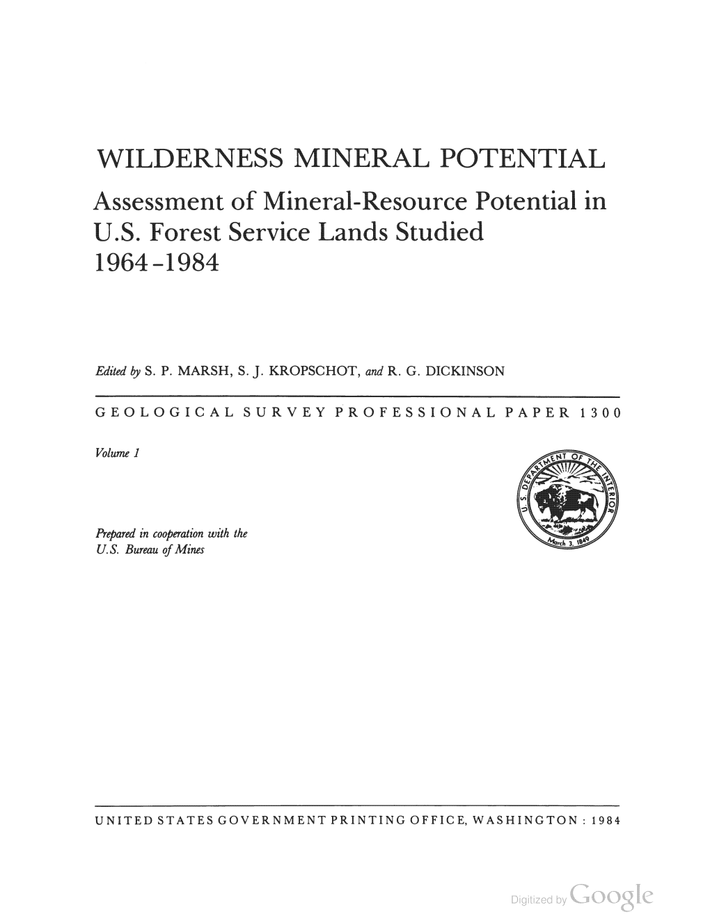 U.S. Geological Survey Professional Paper 820,722 P