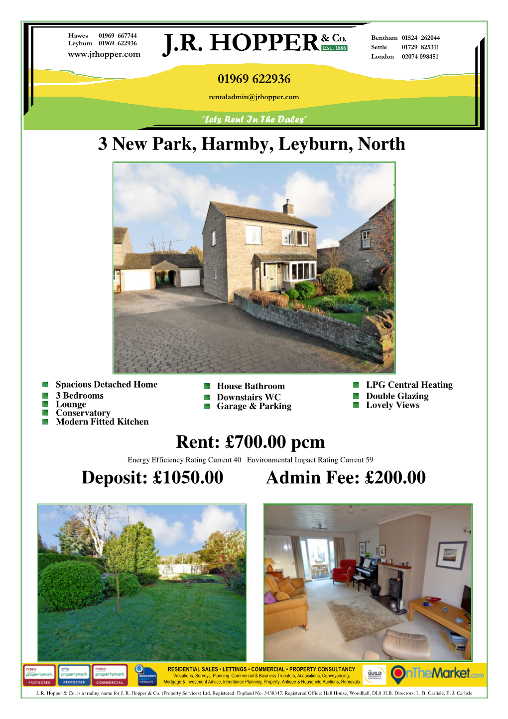 3 New Park, Harmby, Leyburn, North Yorkshire, DL8 5QD