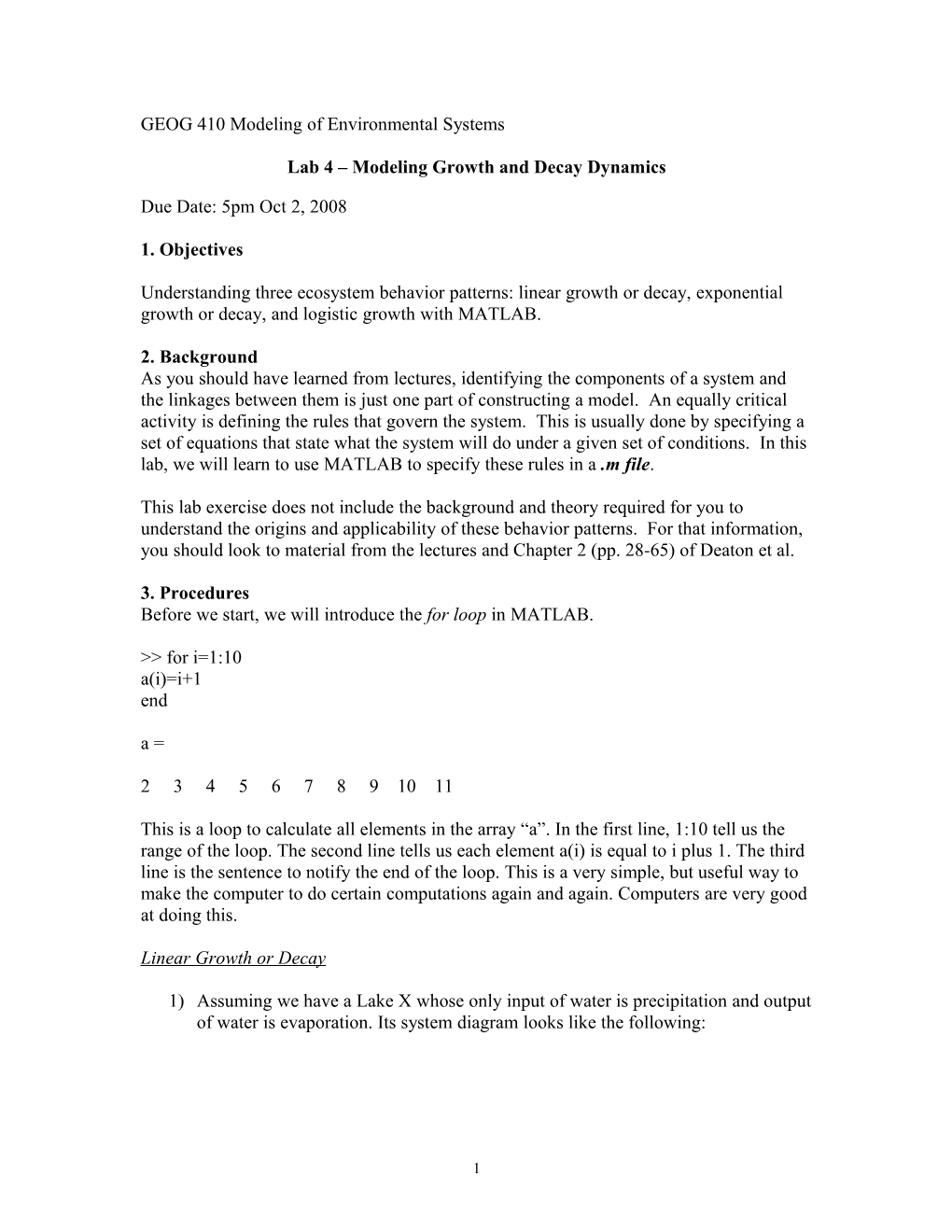 ENST 101 Lab #1 - a Minimalistic Introduction to GIS and Arcview