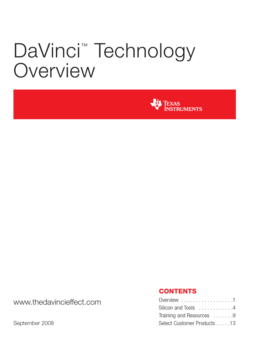 Davinci Technology Overview Brochure