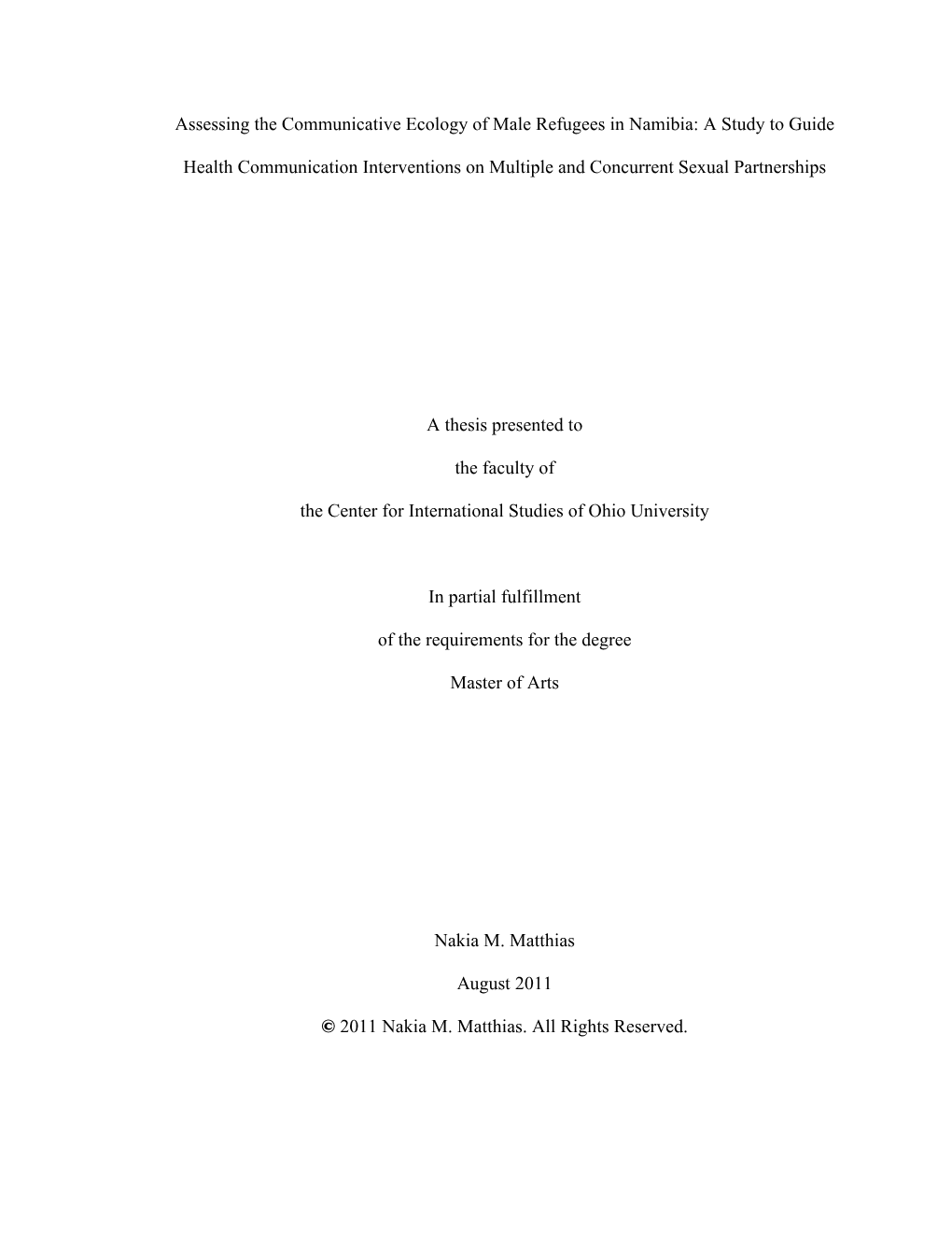 Assessing the Communicative Ecology of Male Refugees in Namibia: a Study to Guide