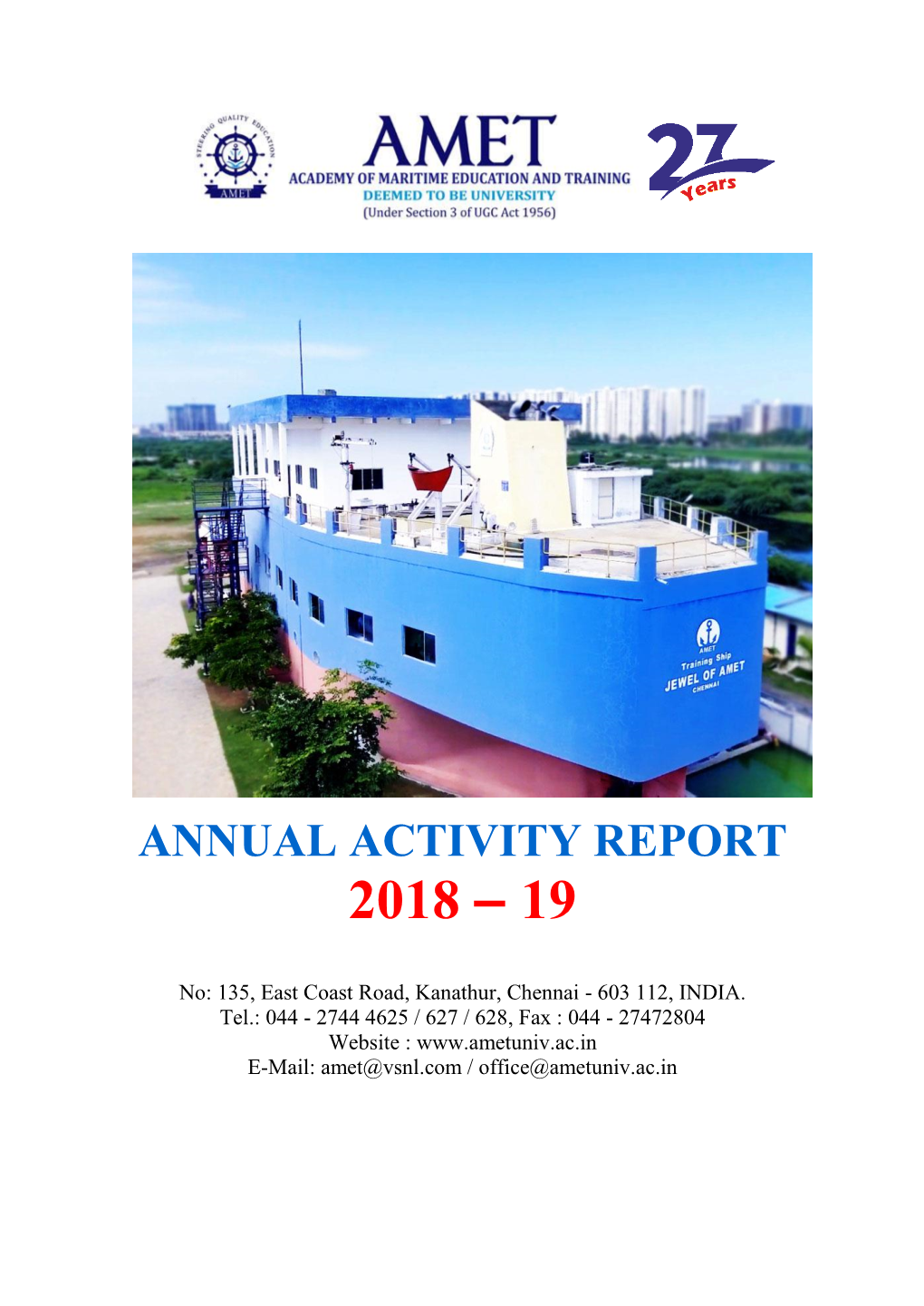 Annual Activity Report 2018 – 19