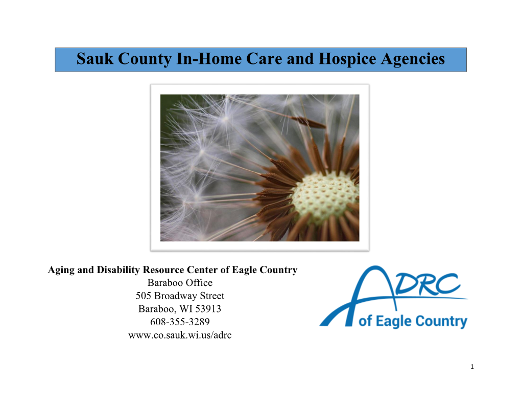 Sauk County In-Home Care and Hospice Agencies
