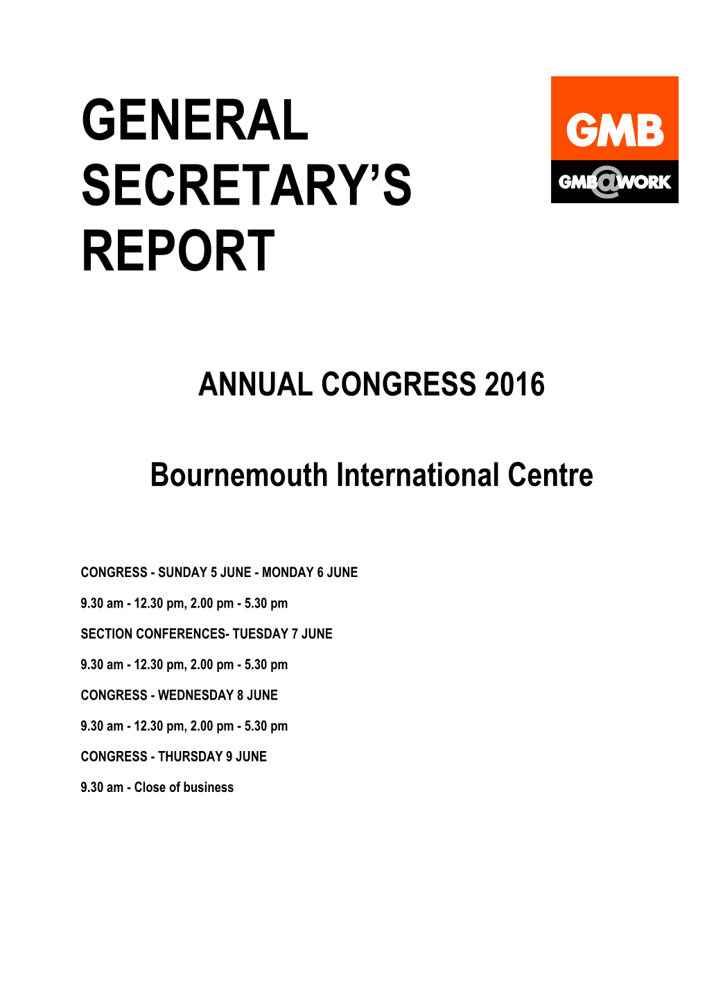 General Secretary's Report