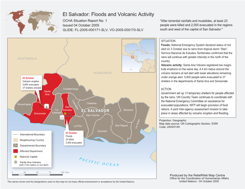 Floods and Volcanic Activity OCHA Situation Report No