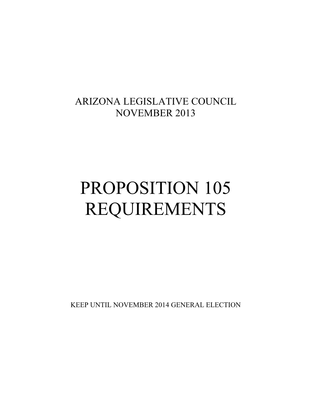 Proposition 105 Requirements