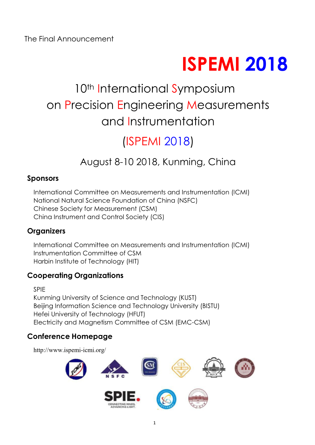 ISPEMI 2018 Program