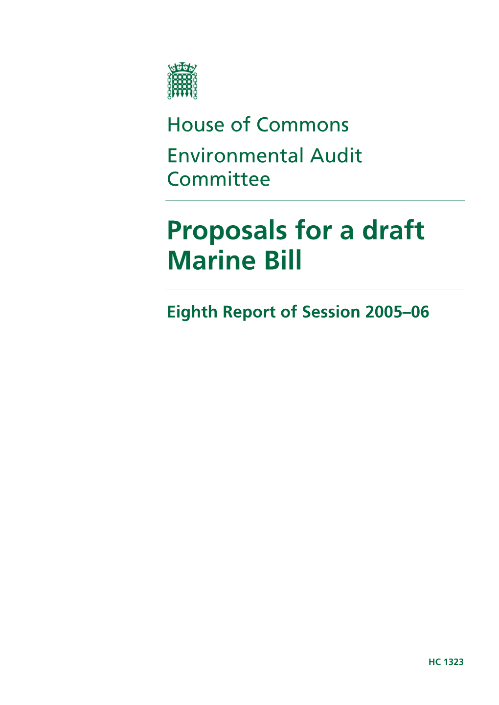 Proposals for a Draft Marine Bill