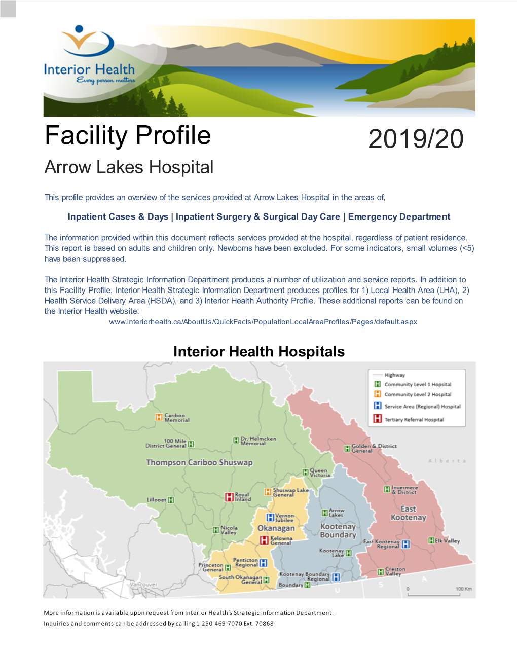Facility Profile 2019/20 Arrow Lakes Hospital