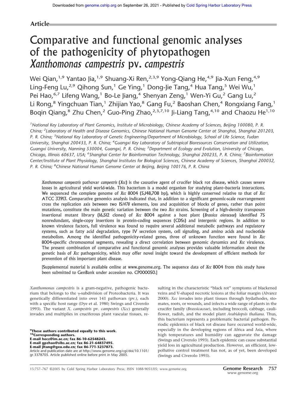 Xanthomonas Campestris Pv