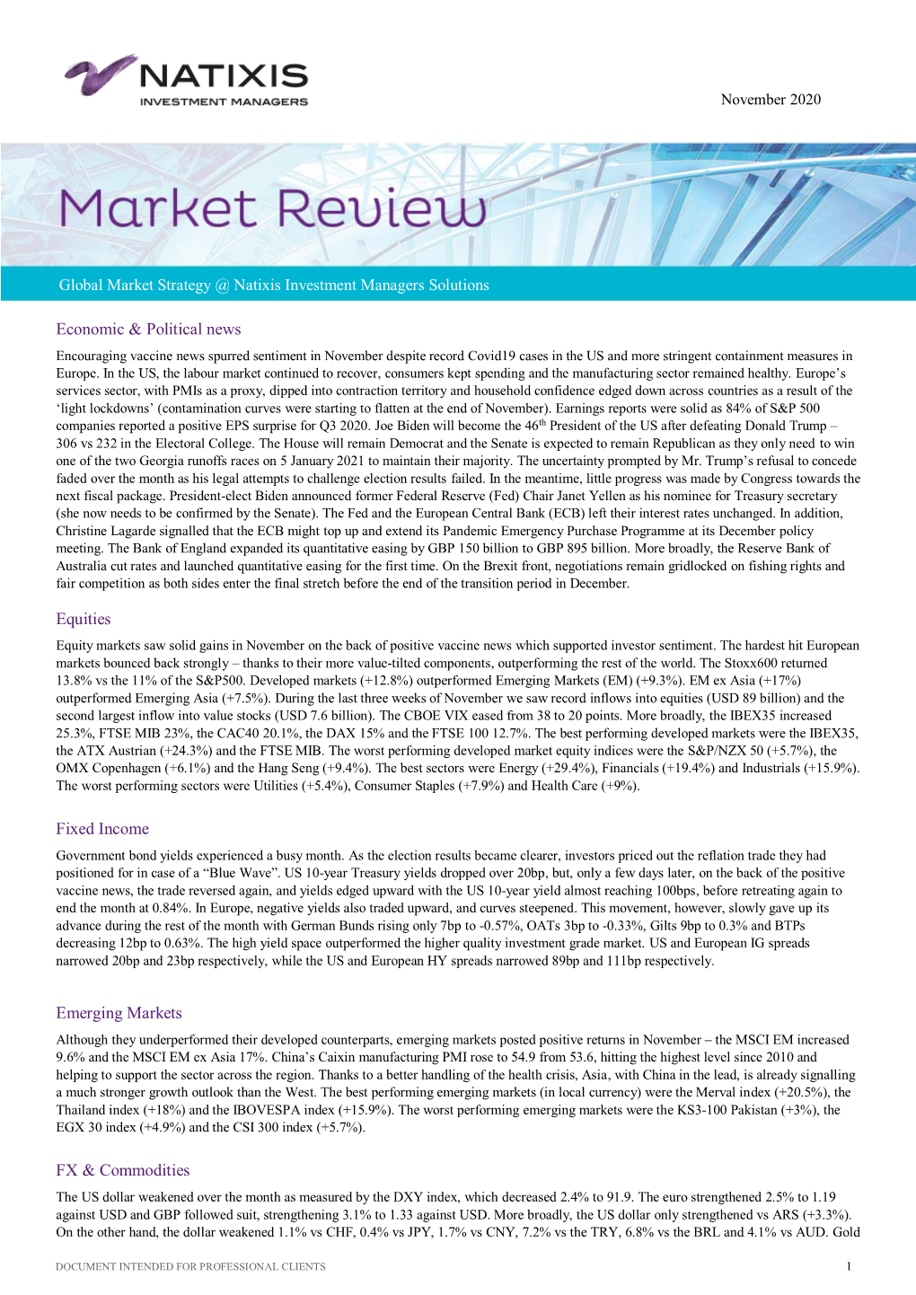Market Review November 2020