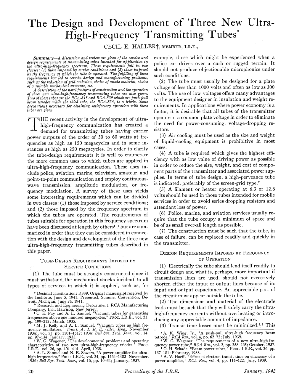 High-Frequency Transmitting Tubes* CECIL E