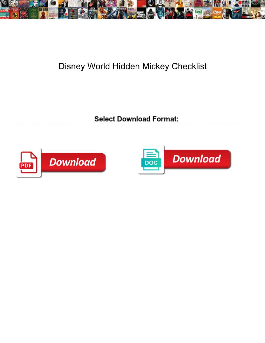 Disney World Hidden Mickey Checklist